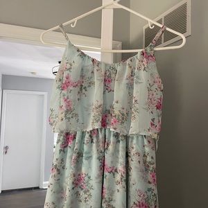 Beautiful light blue dress with flowers